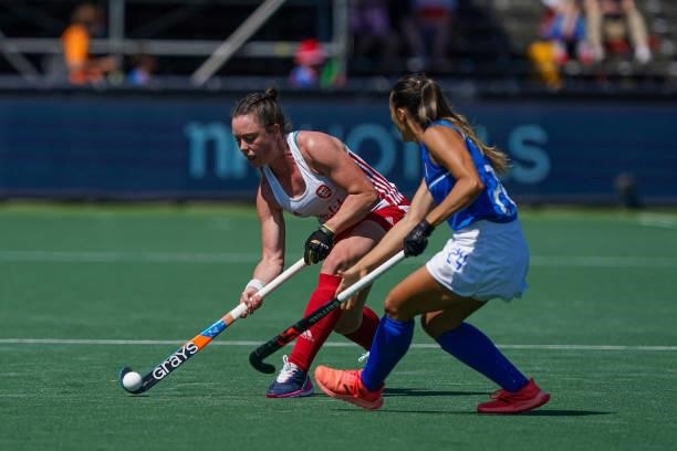 Grace Balsdon of England during the Euro Hockey Championships match between England and Italy at Wagener Stadion on June 6, 2021 in Amstelveen,...