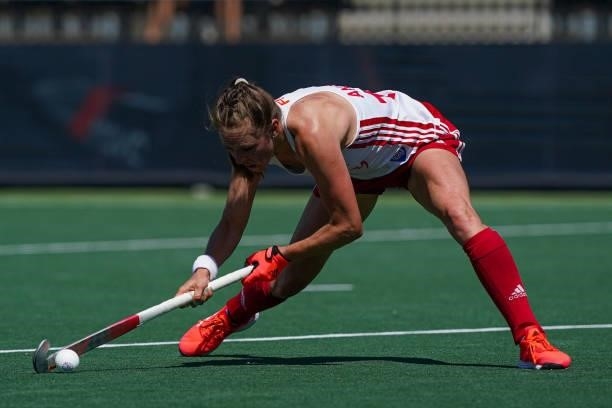 Giselle ansley of England during the Euro Hockey Championships match between England and Italy at Wagener Stadion on June 6, 2021 in Amstelveen,...