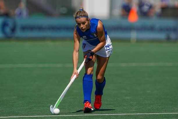 Eleonora di Mauro of Italy during the Euro Hockey Championships match between England and Italy at Wagener Stadion on June 6, 2021 in Amstelveen,...