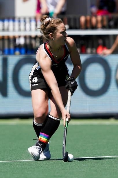 Nike Lorenz of Germany during the Euro Hockey Championships match between Germany and Belgium at Wagener Stadion on June 6, 2021 in Amstelveen,...