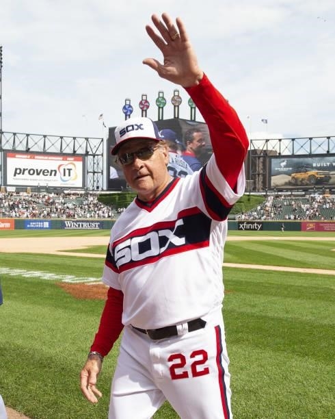 Manager Tony La Russa of the Chicago White Sox acknowledges the crowd after the game against the Detroit Tigers on June 6, 2021 at Guaranteed Rate...