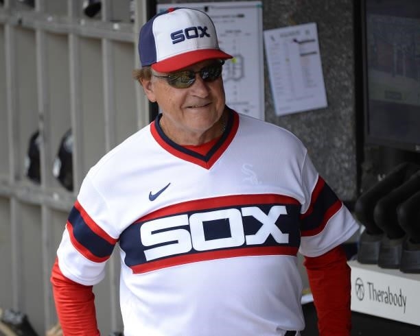 Manager Tony La Russa of the Chicago White Sox looks on prior to the game against the Detroit Tigers on June 6, 2021 at Guaranteed Rate Field in...