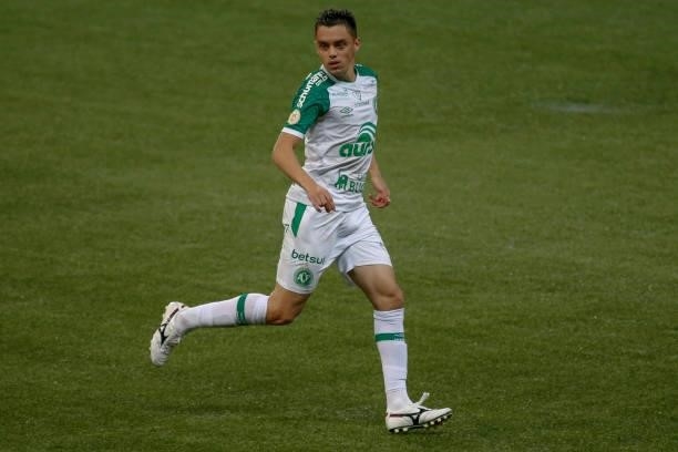 Matheus Ribeiro of Chapecoense runs during a match between Palmeiras and Chapecoense as part of Brasileirao 2021 at Allianz Parque on June 06, 2021...