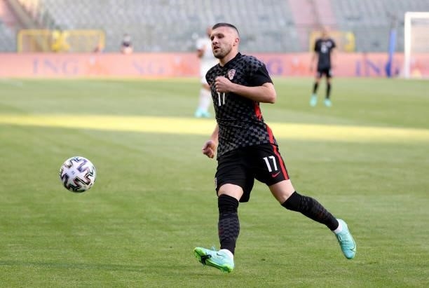 Ante Rebic of Croatia during the international friendly match between Belgium and Croatia at King Baudouin Stadium on June 6, 2021 in Brussels,...