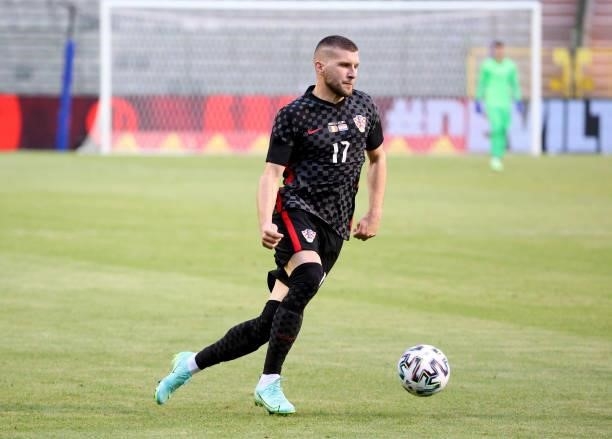 Ante Rebic of Croatia during the international friendly match between Belgium and Croatia at King Baudouin Stadium on June 6, 2021 in Brussels,...
