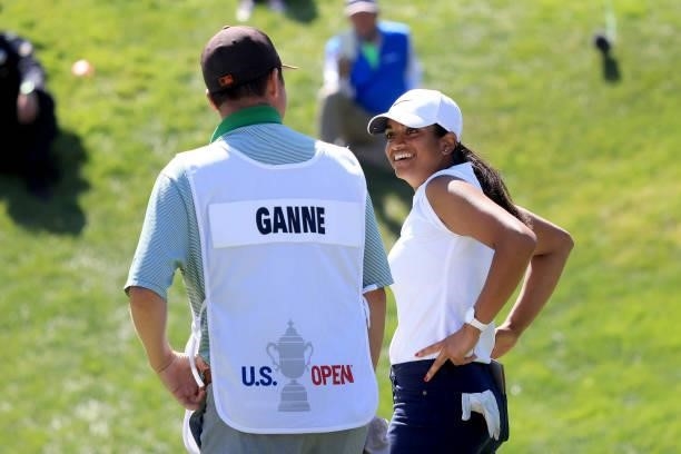 Megha Ganne of the United States reacts after finishing the final round of the 76th U.S. Women's Open Championship at The Olympic Club on June 06,...