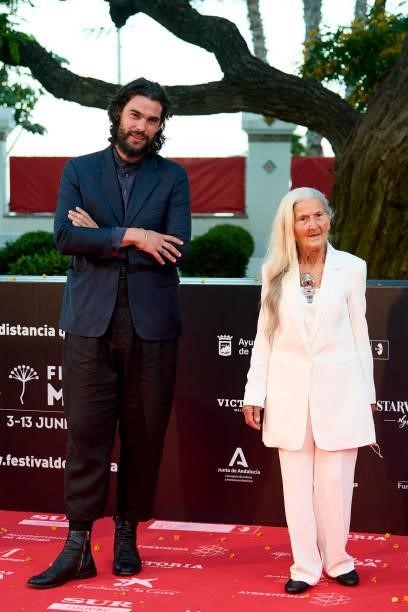 Director Oliver Laxe and actress Benedicta Sánchez attend 'Live is Life' premiere during the 24th Malaga Film Festival at the Miramar Theater on June...