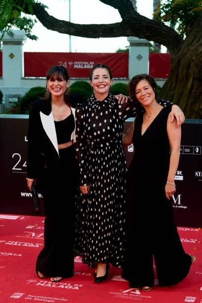 Elena Sanchez Nora Navas and Valérie Delpierre attend 'Live is Life' premiere during the 24th Malaga Film Festival at the Miramar Theater on June 06,...