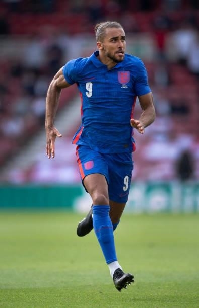 Dominic Calvert-Lewin of England in action during the international friendly match between England and Romania at Riverside Stadium on June 6, 2021...