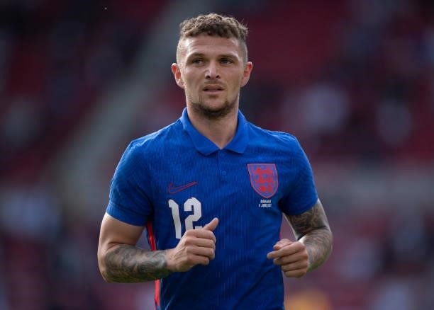 Kieran Trippier of England applauds the crowd during the international friendly match between England and Romania at Riverside Stadium on June 6,...