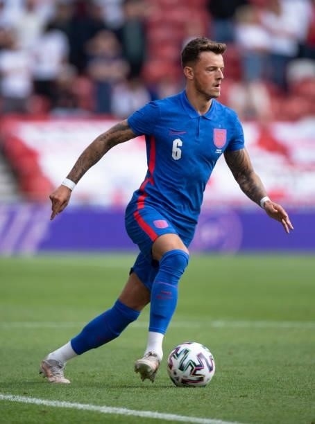 Ben White of England during the international friendly match between England and Romania at Riverside Stadium on June 6, 2021 in Middlesbrough,...