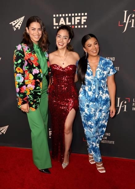 Lorenza Izzo, Lissette Feliciano, and Chrissie Fit attend the closing night premiere of "Women Is Losers" during the 2021 Los Angeles International...