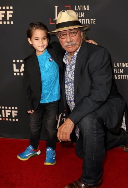 Lincoln Bonilla and Edward James Olmos attend the closing night premiere of "Women Is Losers" during the 2021 Los Angeles International Latino Film...