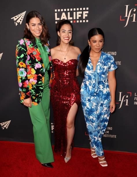 Lorenza Izzo, Lissette Feliciano, and Chrissie Fit attend the closing night premiere of "Women Is Losers" during the 2021 Los Angeles International...