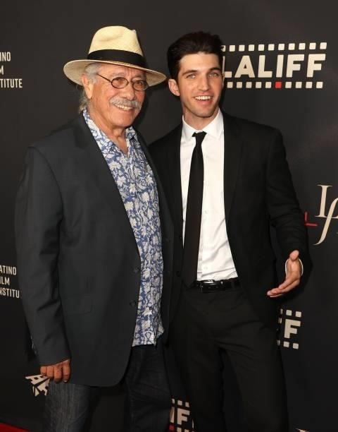 Edward James Olmos and Bryan Craig attend the closing night premiere of "Women Is Losers" during the 2021 Los Angeles International Latino Film...