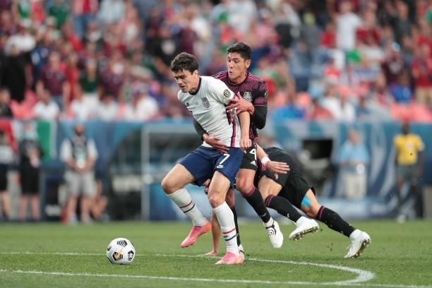 Giovanni Reyna of the United States moves towards the box during the CONCACAF Nations League Championship Final between the United States and Mexico...