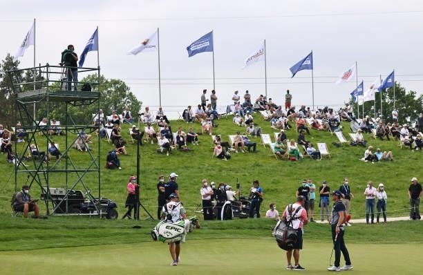 General view of the 14th green area during Day Three of The Porsche European Open at Green Eagle Golf Course on June 07, 2021 in Hamburg, Germany.