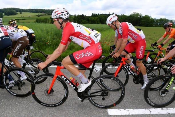 Jelle Wallays of Belgium & Jean Pierre Drucker of Luxembourg and Team Cofidis during the 84th Tour de Suisse 2021, Stage 2 a 178km stage from...