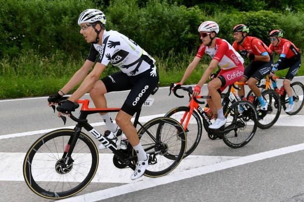 Kilian Frankiny of Switzerland and Team Qhubeka Assos & Rubén Fernandez Andujar of Spain and Team Cofidis during the 84th Tour de Suisse 2021, Stage...