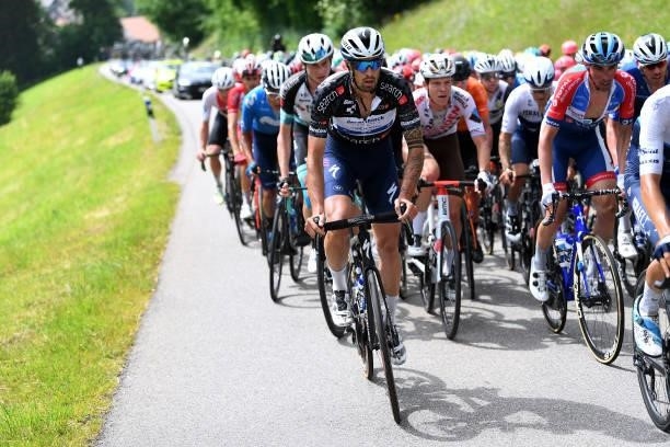 Mattia Cattaneo of Italy and Team Deceuninck - Quick-Step Black Points Jersey during the 84th Tour de Suisse 2021, Stage 2 a 178km stage from...