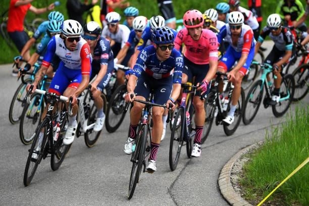Alex Howes of United States and Team EF Education - Nippo leads The Peloton during the 84th Tour de Suisse 2021, Stage 2 a 178km stage from Neuhausen...