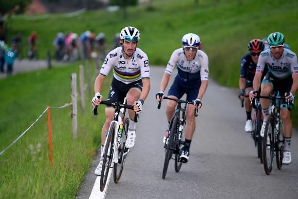 Julian Alaphilippe of France and Team Deceuninck - Quick-Step in breakaway during the 84th Tour de Suisse 2021, Stage 2 a 178km stage from Neuhausen...