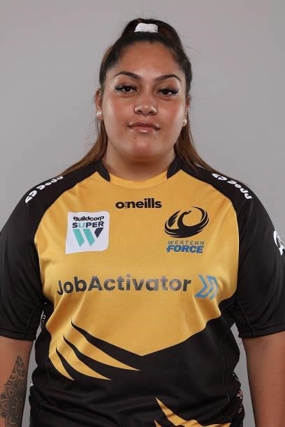 Naomi Kamizona-Heke poses during the Western Force Super W headshots session at ForceHQ on June 07, 2021 in Perth, Australia.