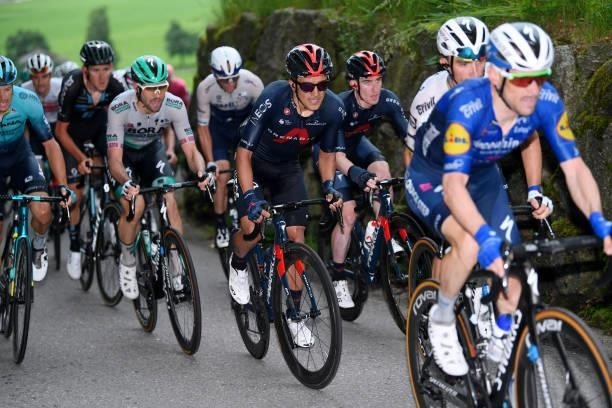 Richard Carapaz of Ecuador & Eddie Dunbar of Ireland and Team INEOS Grenadiers during the 84th Tour de Suisse 2021, Stage 2 a 178km stage from...