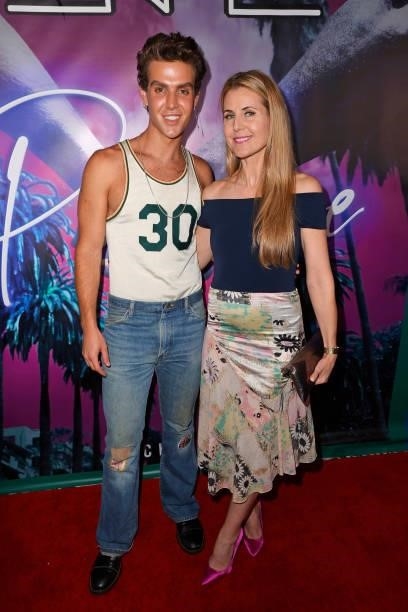 Nick Metos and Kathy Kolla attend the release party for the new song "Paradise