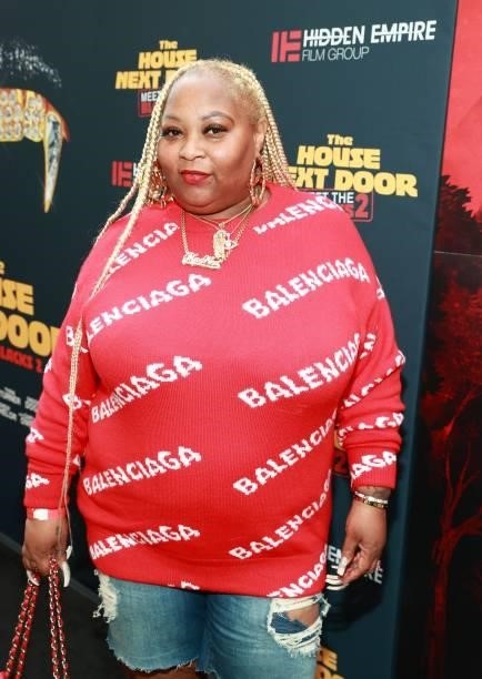 Maewest attends the premiere of "The House Next Door: Meet The Blacks 2