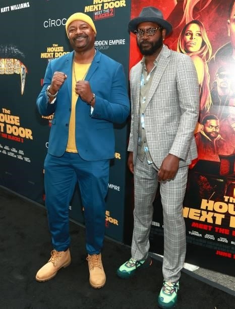Frank Williams and Shawn Edwards attend the premiere of "The House Next Door: Meet The Blacks 2
