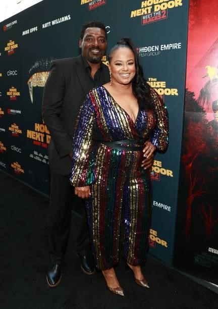 Jamal Gardner and Courtney Nichole attend the premiere of "The House Next Door: Meet The Blacks 2