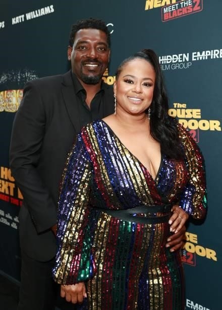 Jamal Gardner and Courtney Nichole attend the premiere of "The House Next Door: Meet The Blacks 2