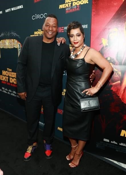 Deon Taylor and Roxanne Avent attend the premiere of "The House Next Door: Meet The Blacks 2