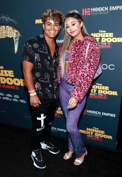 Joshua Suarez and Queen Star attend the premiere of "The House Next Door: Meet The Blacks 2
