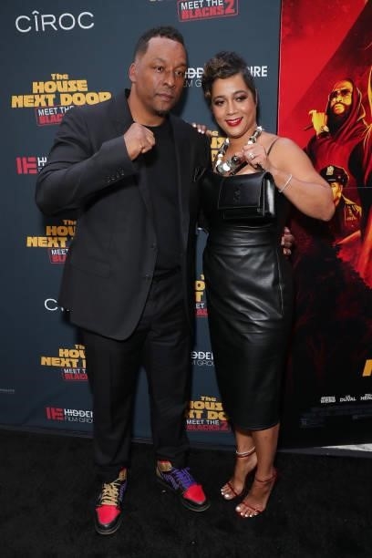 Deon Taylor and Roxanne Avent attend "The House Next Door: Meet The Blacks 2