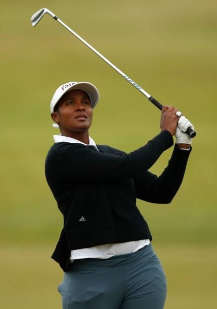 Nobuhle Dlamini of South Africa during a practice round ahead of the Scandinavian Mixed Hosted by Henrik and Annika at Vallda Golf & Country Club on...