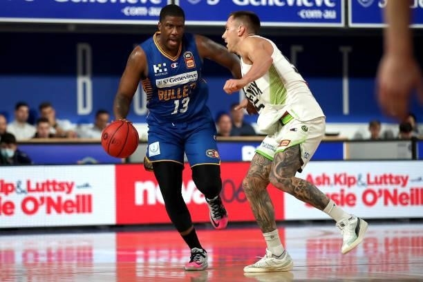 Lamar Patterson of the Bullets handles the ball during the round 21 NBL match between the Brisbane Bullets and the South East Melbourne Phoenix at...