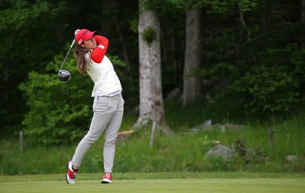 Lucrezia Colombotto Rosso of Italy plays a practice round ahead of the Scandinavian Mixed Hosted by Henrik and Annika at Vallda Golf & Country Club...
