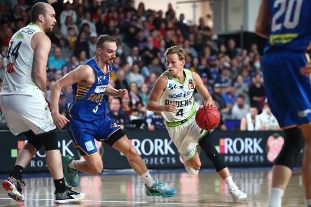 Kyle Adnam of the Phoenix in action during the round 21 NBL match between the Brisbane Bullets and the South East Melbourne Phoenix at Nissan Arena,...