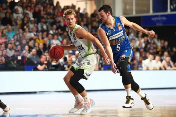 Kyle Adnam of the Phoenix in action during the round 21 NBL match between the Brisbane Bullets and the South East Melbourne Phoenix at Nissan Arena,...