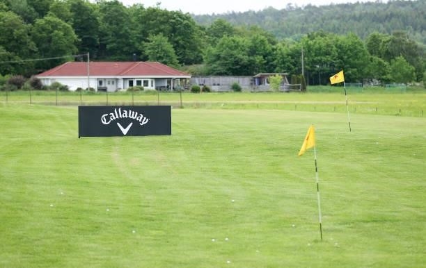 The driving range is pictured ahead of the Scandinavian Mixed Hosted by Henrik and Annika at Vallda Golf & Country Club on June 08, 2021 in...