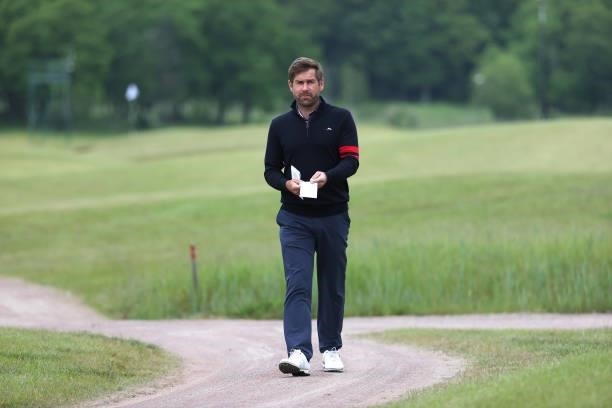 Robert Rock of England plays a practice round ahead of the Scandinavian Mixed Hosted by Henrik and Annika at Vallda Golf & Country Club on June 08,...