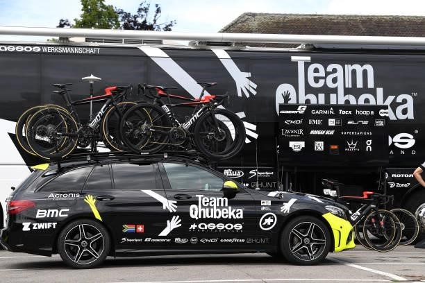 Car and BMC Bikes of Team Qhubeka Assos at start in Lachen City during the 84th Tour de Suisse 2021, Stage 3 a 185km stage from Lachen to Pfaffnau...