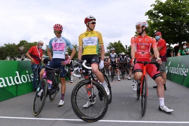 Neilson Powless of United States and Team EF Education - Nippo White Best Young Rider Jersey, Stefan Küng of Switzerland and Team Groupama - FDJ...