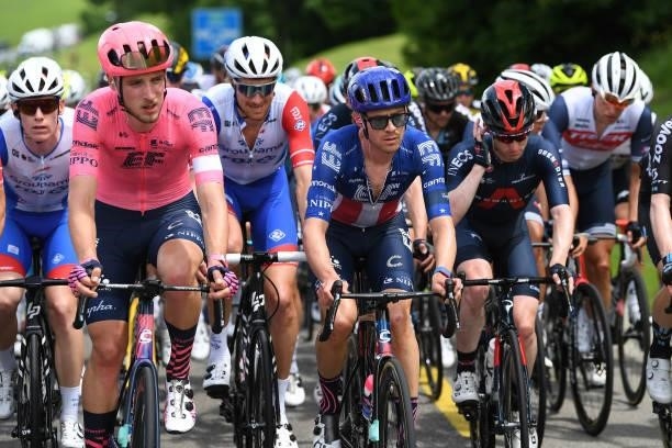 Jonas Rutsch of Germany & Alex Howes of United States and Team EF Education - Nippo during the 84th Tour de Suisse 2021, Stage 3 a 185km stage from...