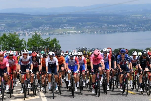 Christophe Laporte of France and Team Cofidis, John Degenkolb of Germany and Team Lotto Soudal, James Piccoli of Canada and Team Israel Start-Up...