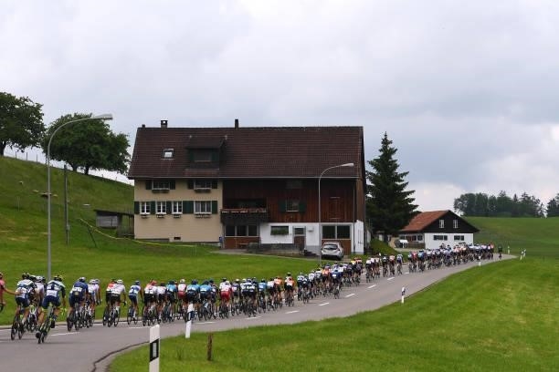 The Peloton during the 84th Tour de Suisse 2021, Stage 3 a 185km stage from Lachen to Pfaffnau 509m / Landscape / #UCIworldtour / @tds /...