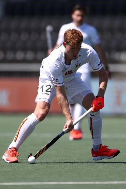 Gauthier Boccard of Belgium in action during the Euro Hockey Championships Men match between Belgium and Russia at Wagener Stadion on June 08, 2021...
