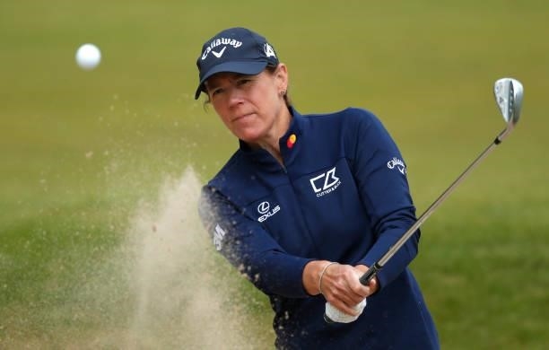 Annika Sorenstam of Sweden plays a practice round ahead of the Scandinavian Mixed Hosted by Henrik and Annika at Vallda Golf & Country Club on June...